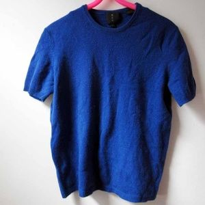 MAG Magaschoni BLUE short sleeve 100% cashmere top